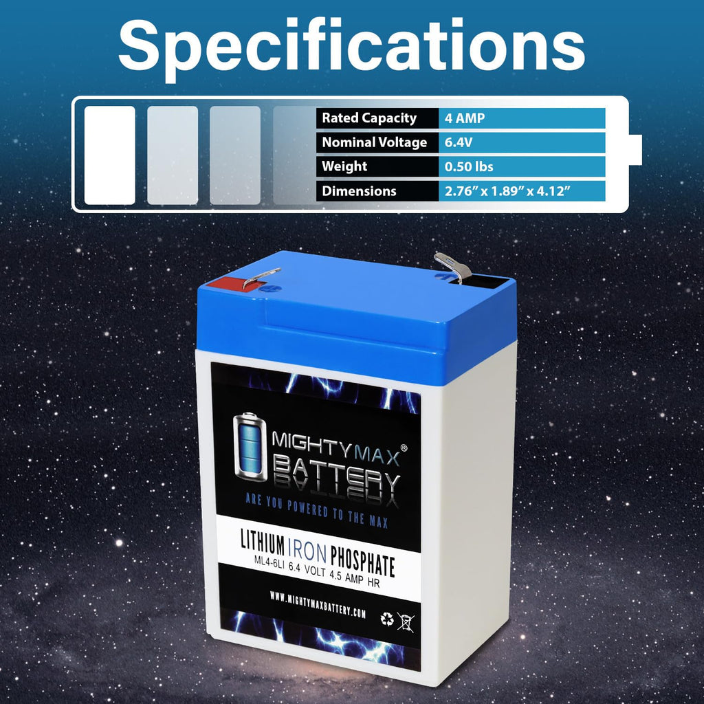 6V 4.5AH Lithium Replacement Battery E635386