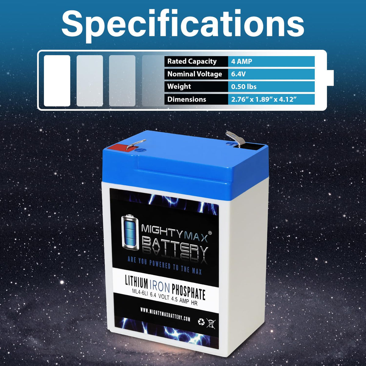 6V 4.5AH Lithium Replacement Battery E635386