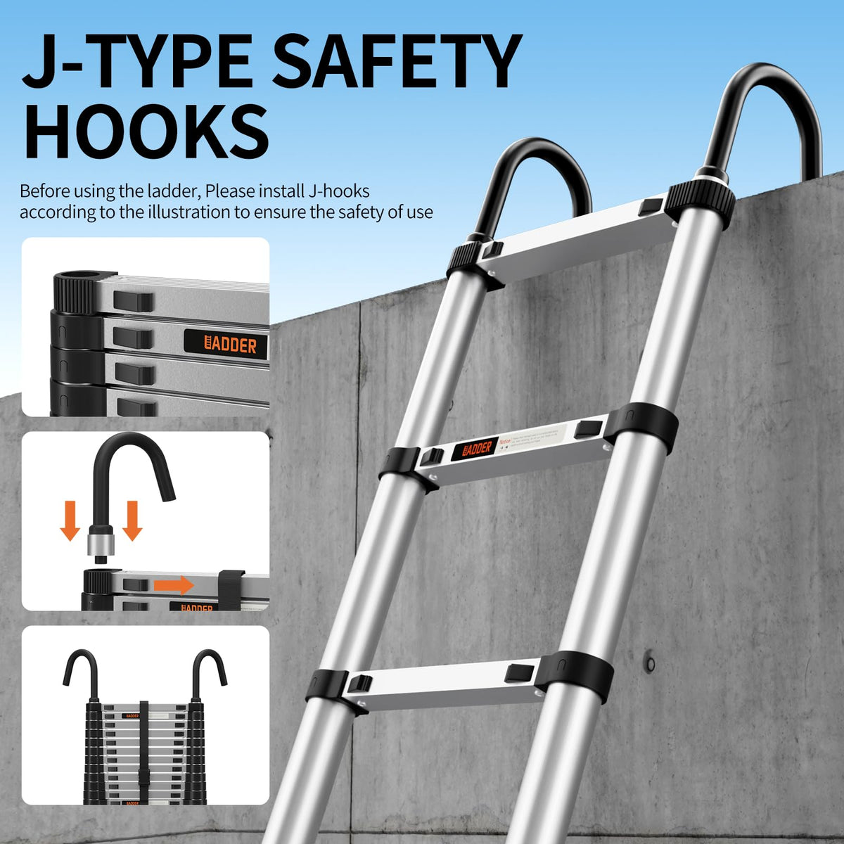 19.5FT Aluminum Telescoping Ladder 330lbs T350381