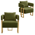 Velvet Upholstered Accent Chairs Set of 2 with Golden Metal Legs L880571