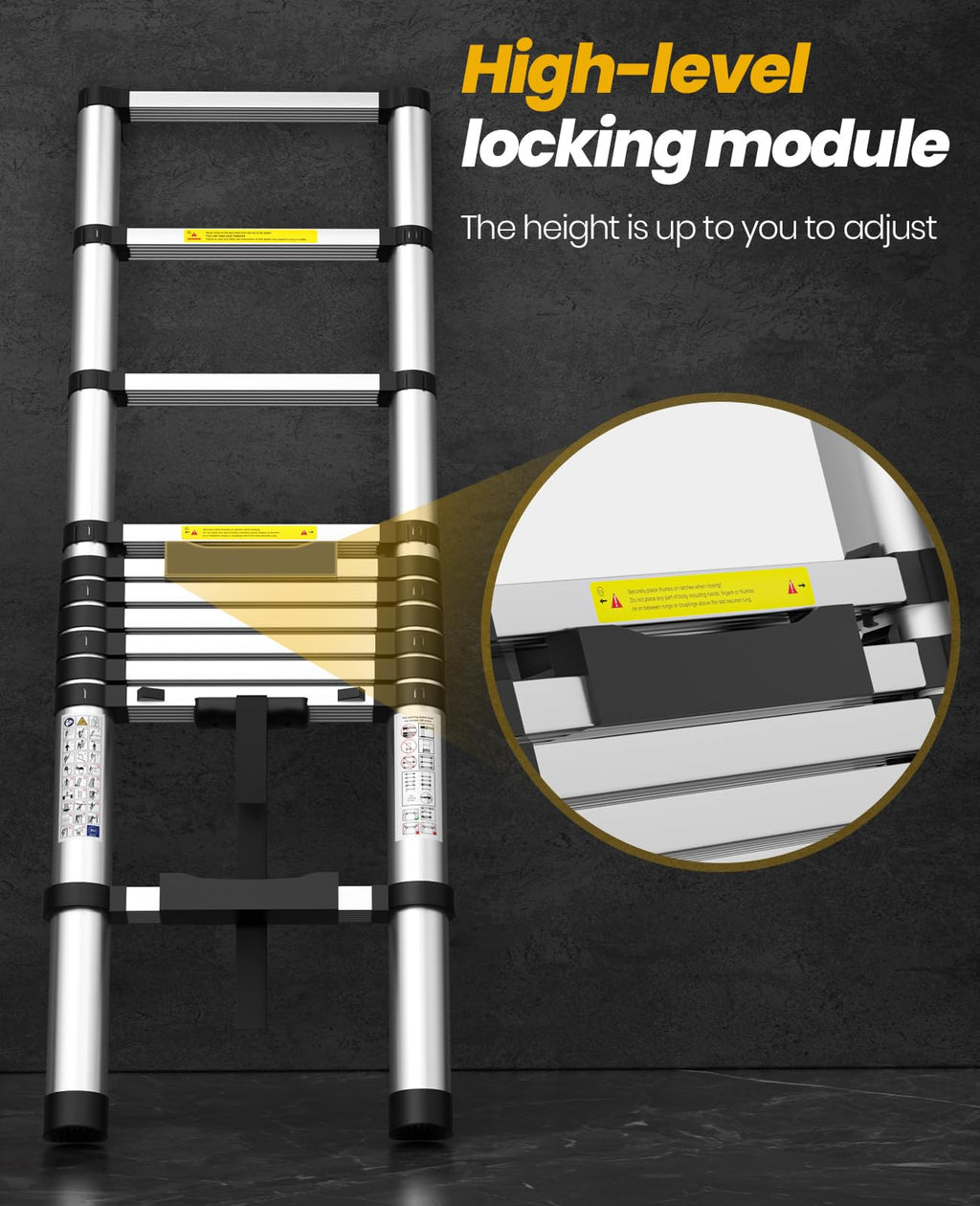 15.8FT Aluminum Telescoping Ladder 330LBS Capacity O181