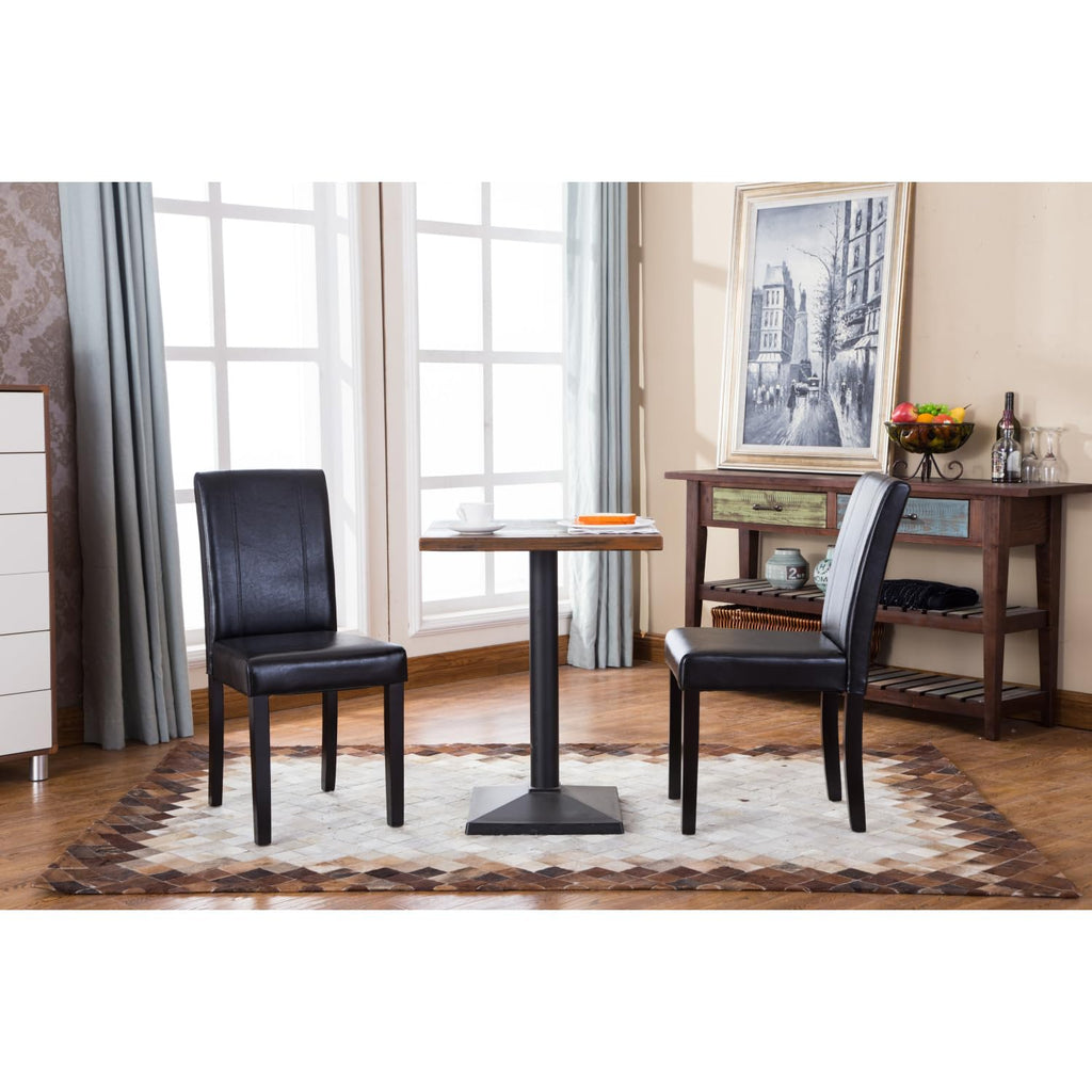 Black Faux Leather Parson Chair Set of 2 R344382