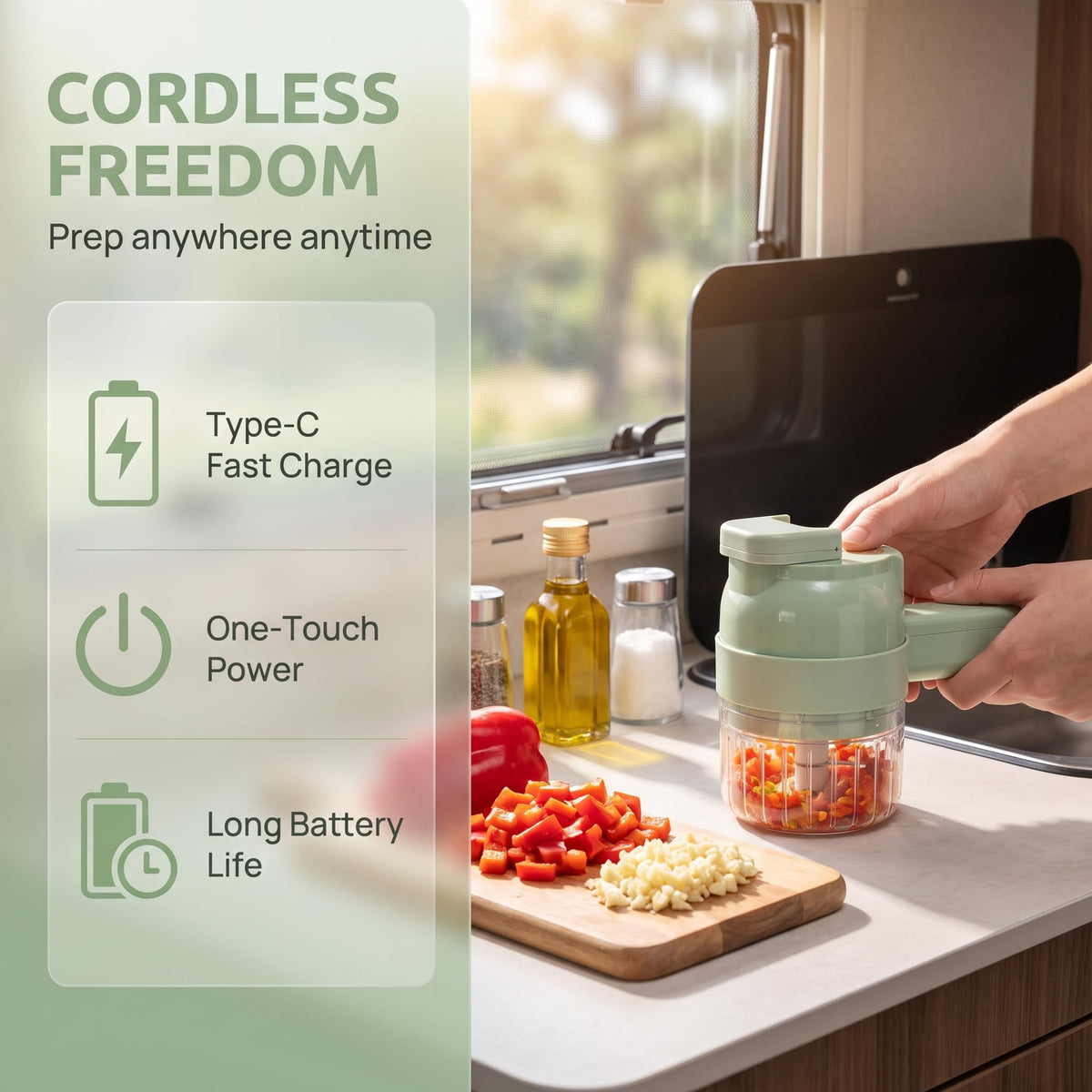 4-In-1 Electric Vegetable Cutter Set W221