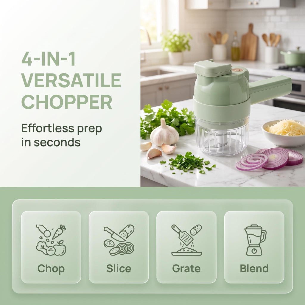 4-In-1 Electric Vegetable Cutter Set W221