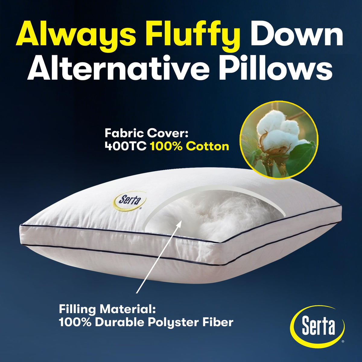 Queen Size Set of 2 Bed Pillows H191692