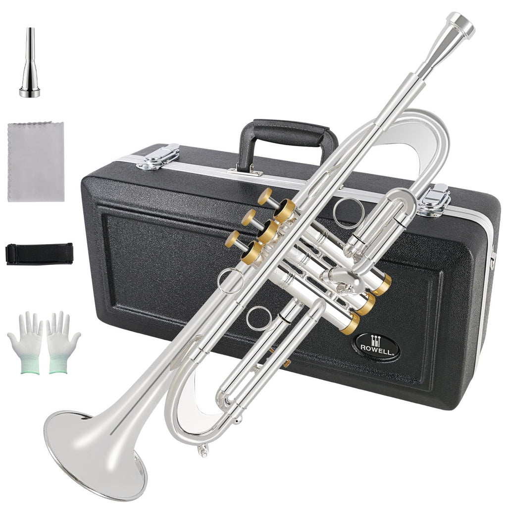Bb Trumpet Brass Instruments Set with 7C Mouthpiece, Cloth and Gloves Q36770