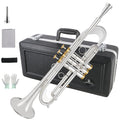 Bb Trumpet Brass Instruments Set with 7C Mouthpiece, Cloth and Gloves Q36770