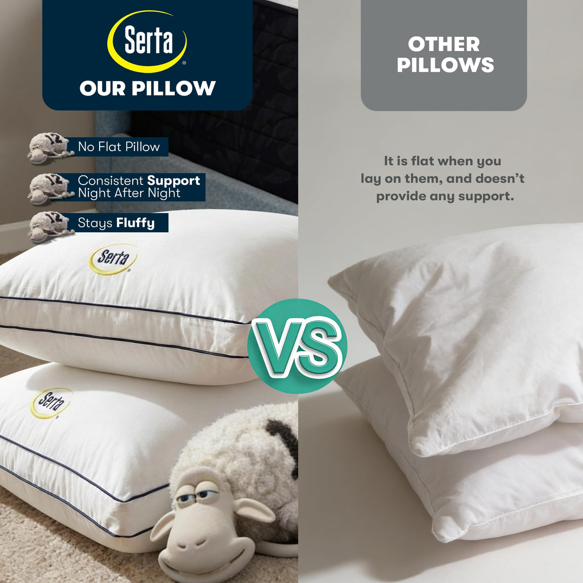 Queen Size Set of 2 Bed Pillows H191692