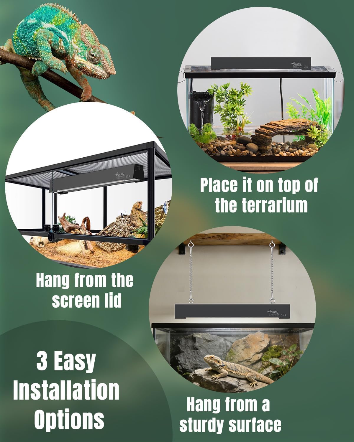 T5 Reptile Light Combo Kit with 2 UVB Tubes, 10.0 UVB Light Fixture, 12 inch K5058