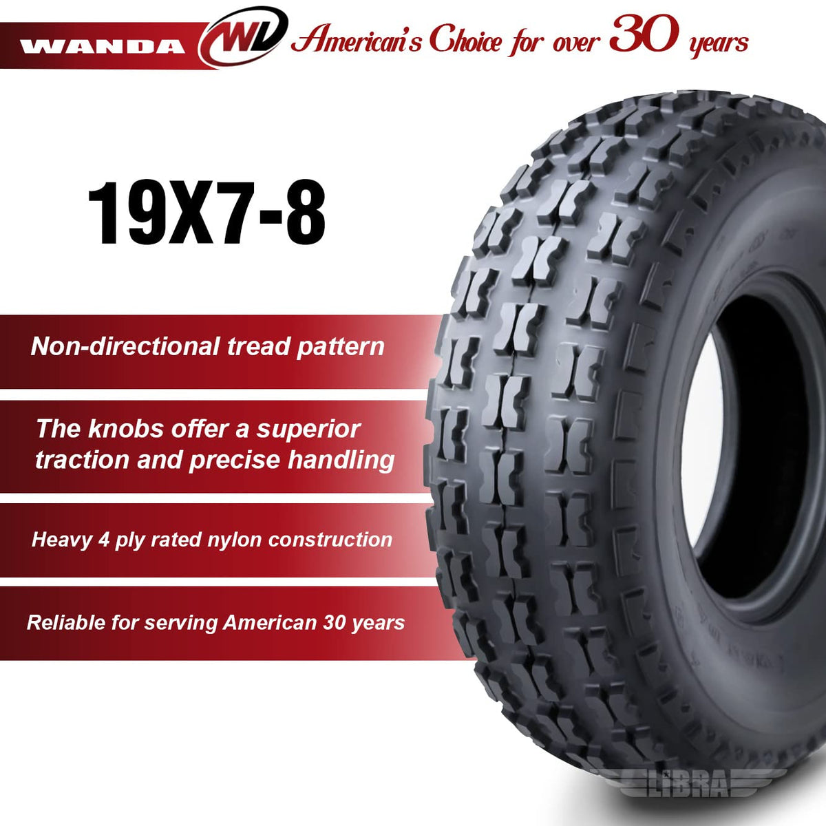 2 New Sport ATV Tires 19x7-8 4PR Z495