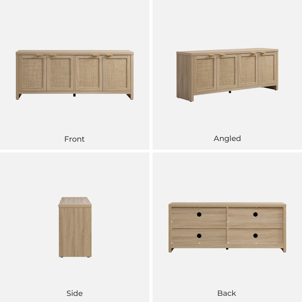 TV Stand with 4 Rattan Cabinets K397