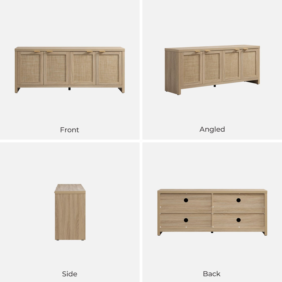 TV Stand with 4 Rattan Cabinets K397