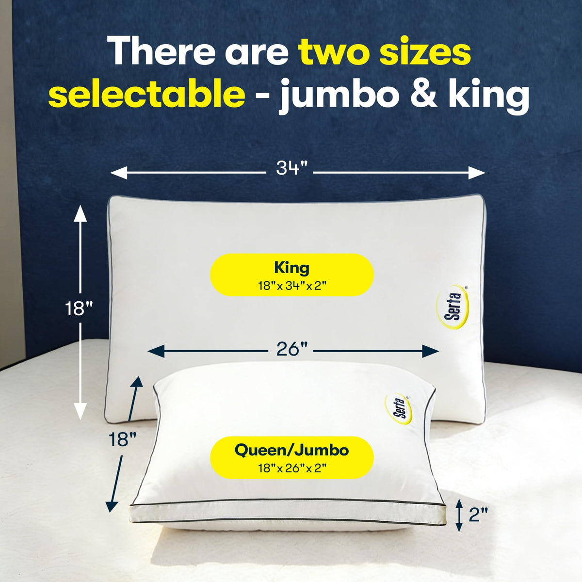 Queen Size Set of 2 Bed Pillows H191692