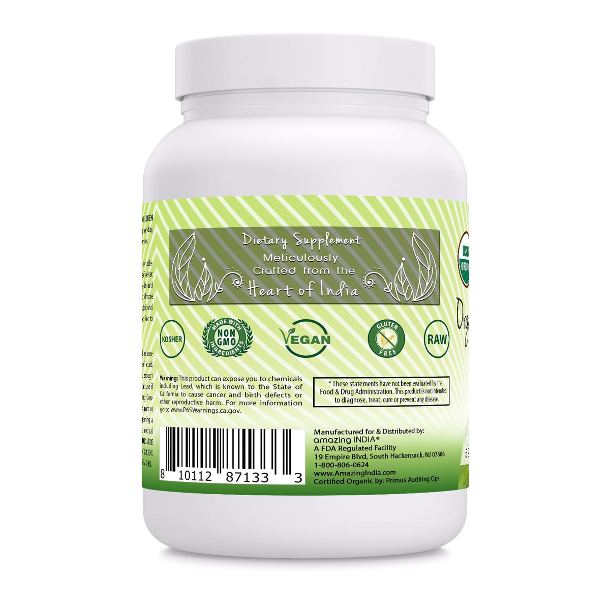 Organic Whole Psyllium Husk Powder 24 Oz V3478