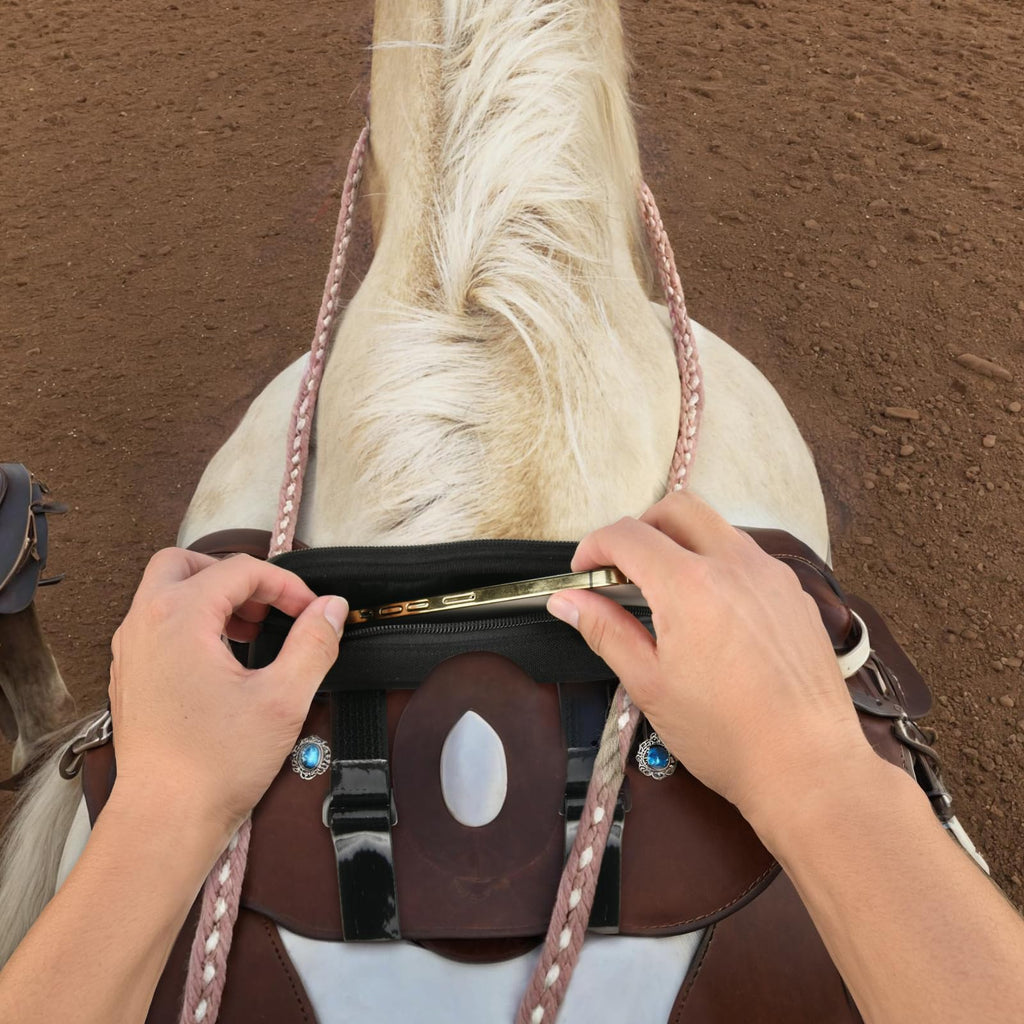 Horse Saddle Bag with Pommel Pocket and Cell Phone Holder L5596