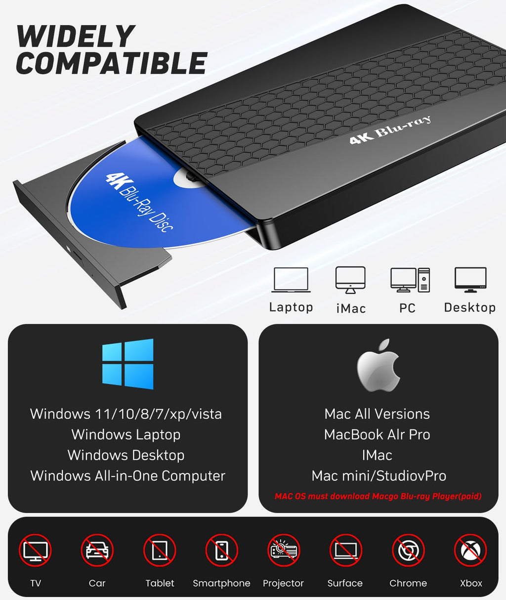 4k Blu Ray Drive with Carry Case Z85925