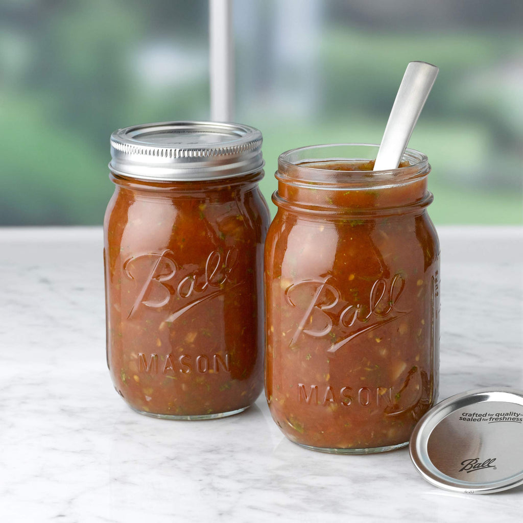 16 oz Regular Mouth Mason Jar with Lids and Bands (12 Units) M490