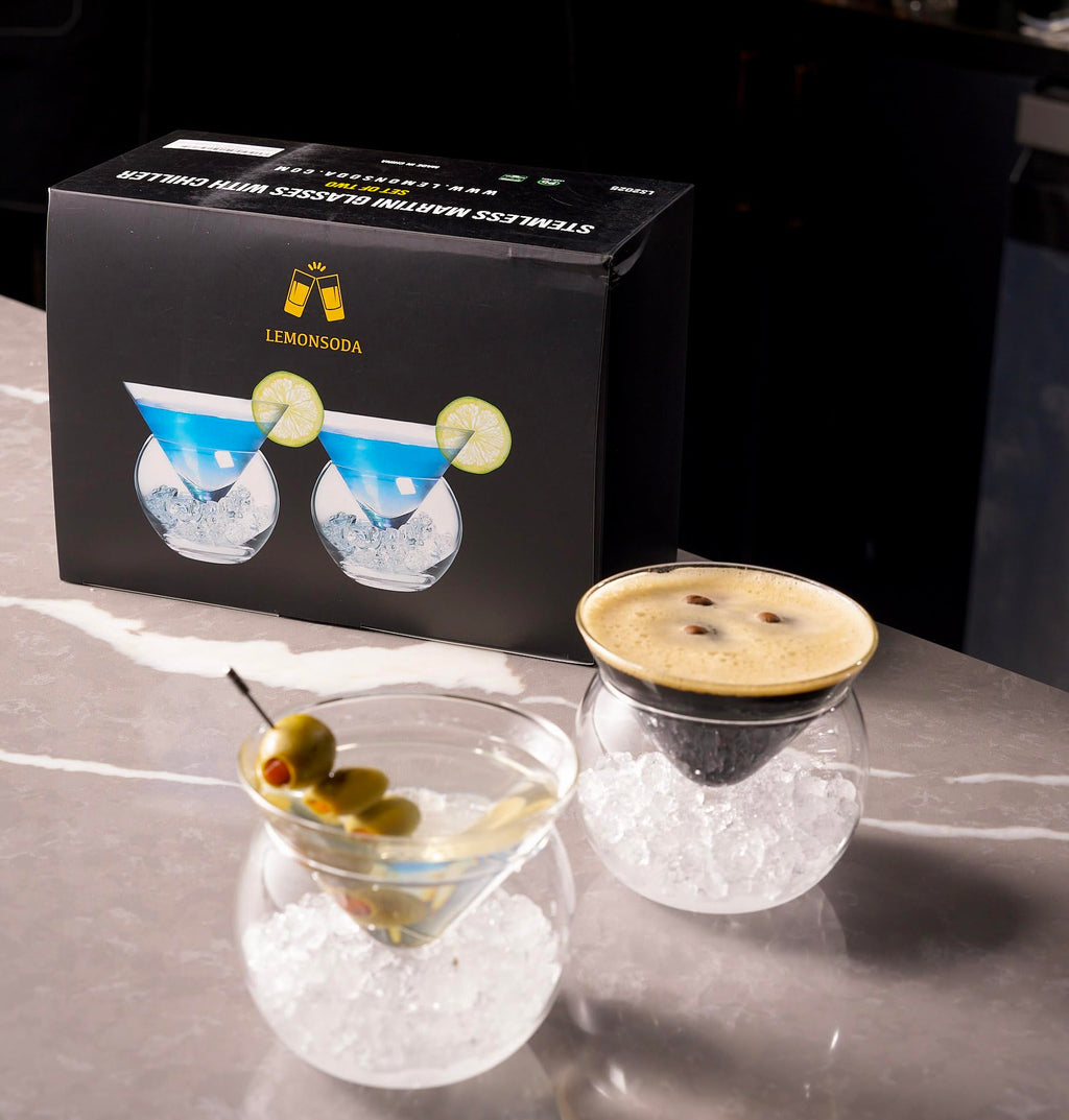 Stemless Martini Glasses with Chiller L443