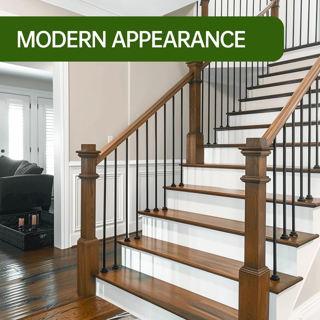 32"-100Pack Aluminum Deck Balusters Hollow Round Deck Railing Spindles Matte Coated Black T511