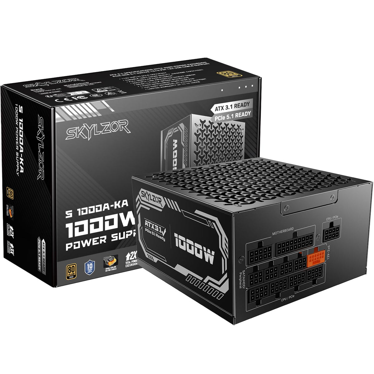 1000W Fully Modular 80+ Gold Certified ATX 3.1 Power Supply X335