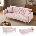 Pink Velvet Futon Sofa Bed R137