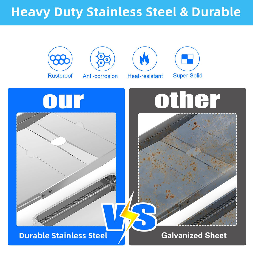 Adjustable Stainless Steel Grill Grease Tray with Catch Pan Y91871