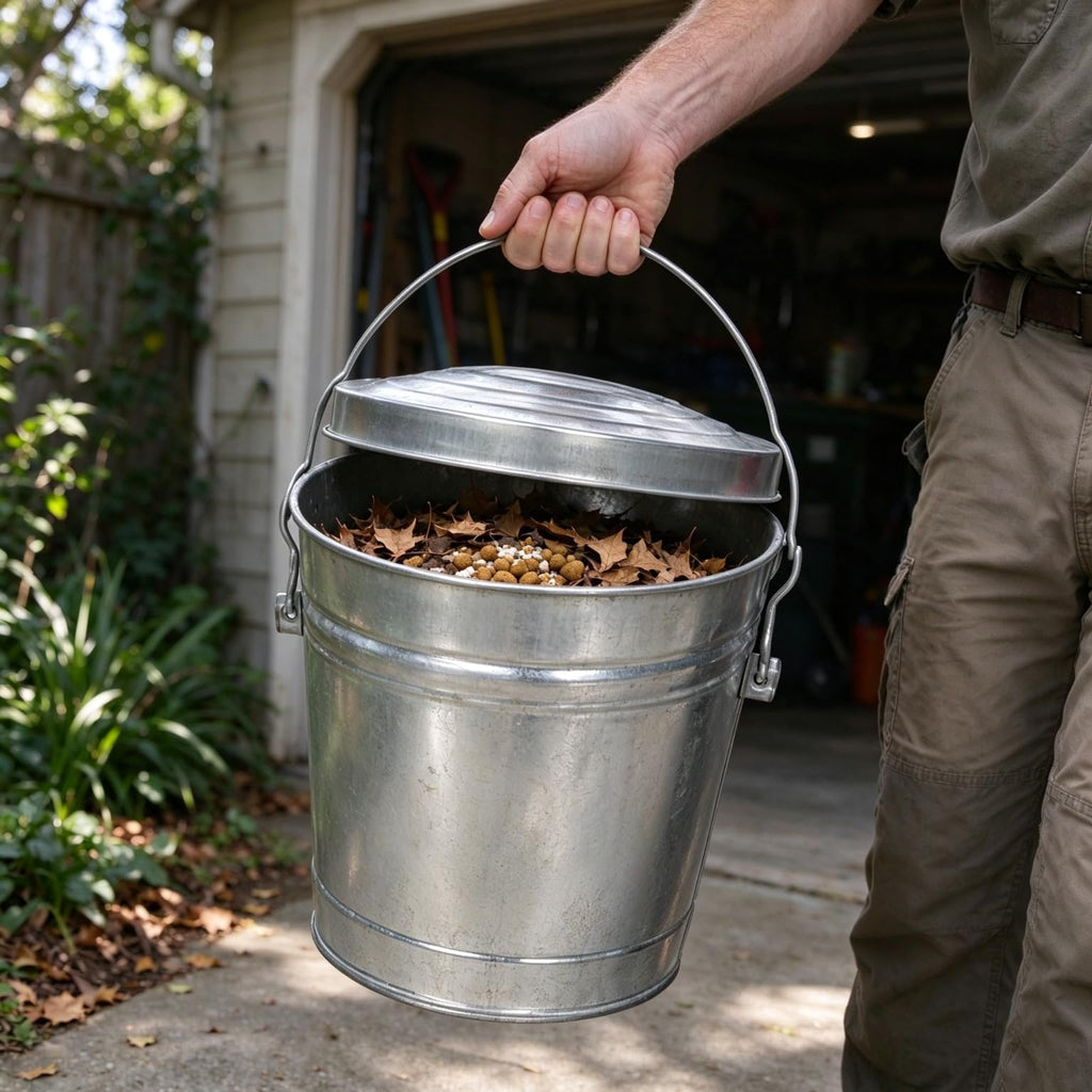 6 Gal Galvanized Steel Storage Can with Locking Lid M887017