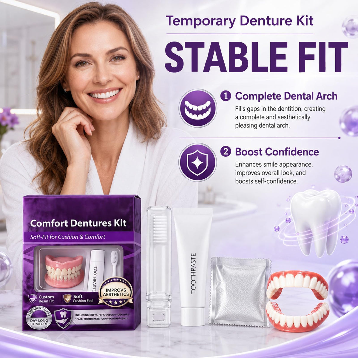 Heat Moldable Temporary Denture Kit 1 Set J27660