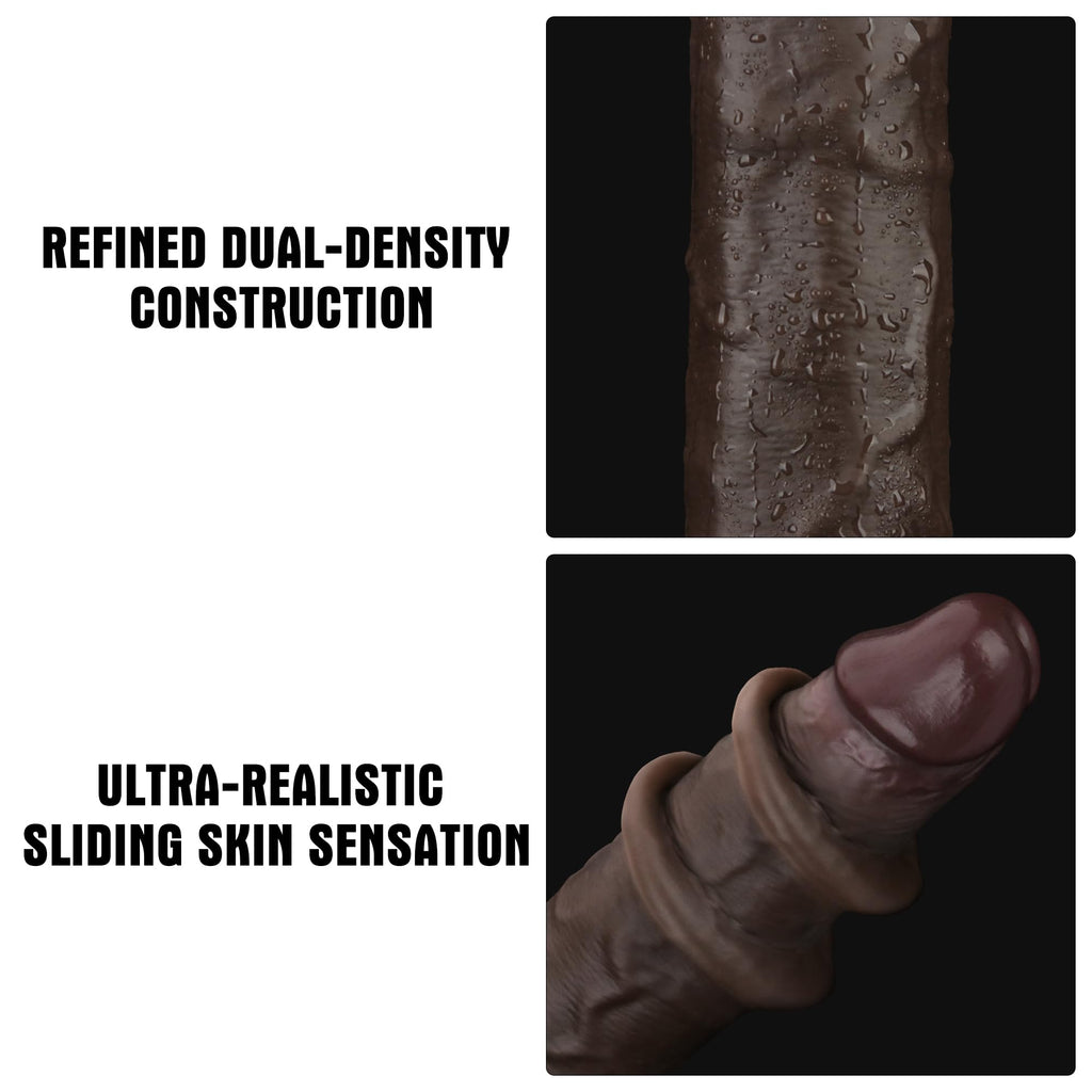 Black 7.5 Inch Dual Density Silicone Dildo Y9734