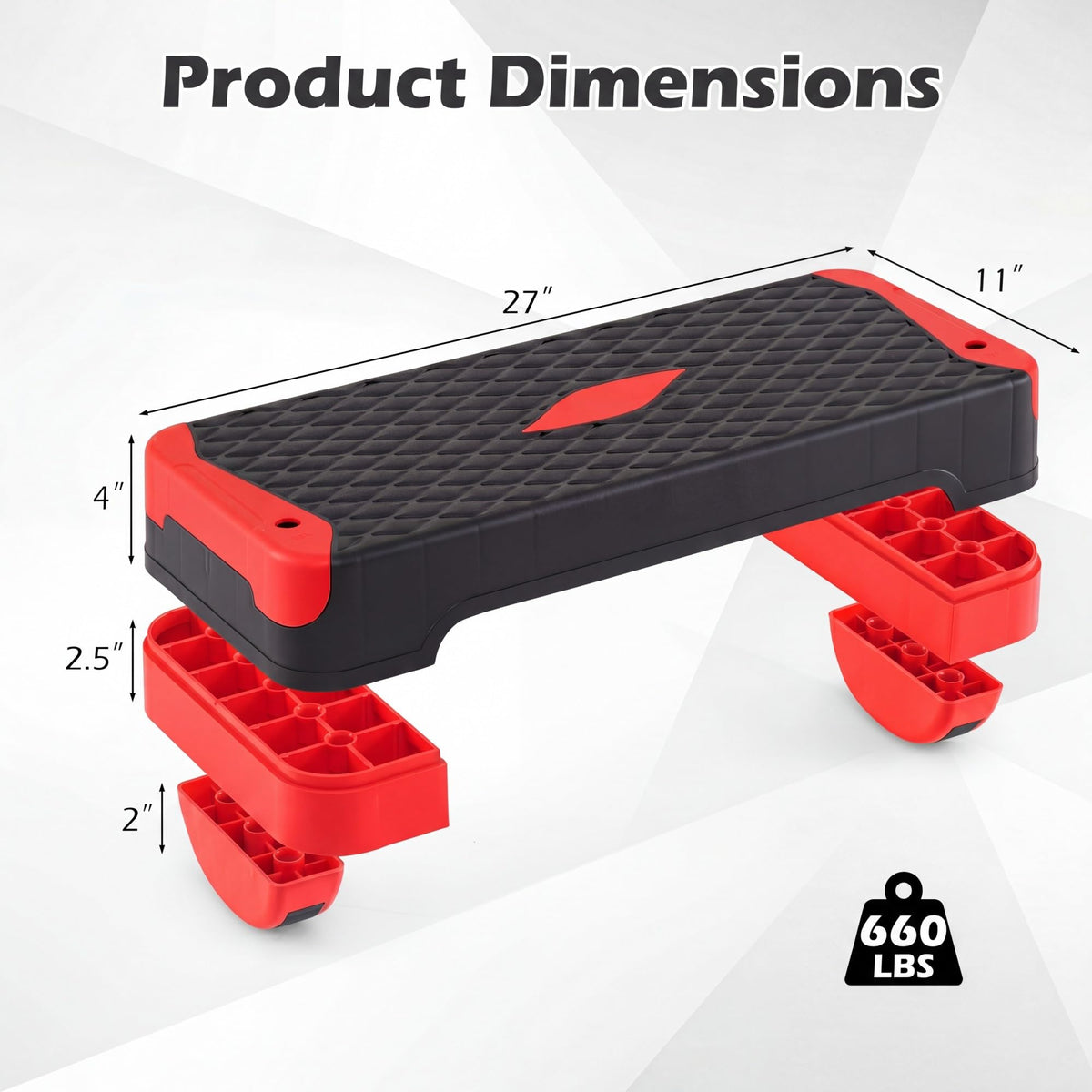 Aerobic Step Platform with Risers & Resistance Bands P9350