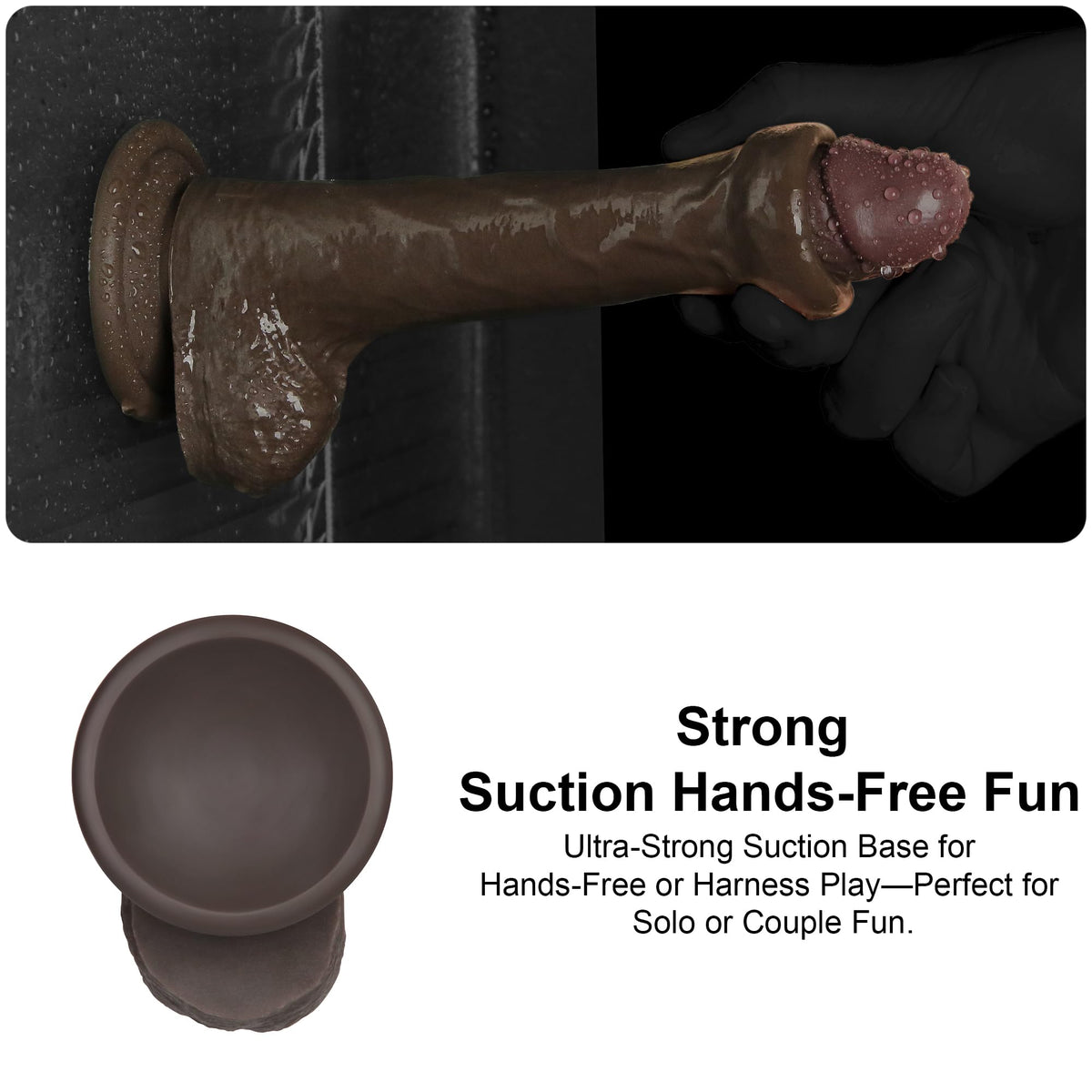 Black 7.5 Inch Dual Density Silicone Dildo Y9734