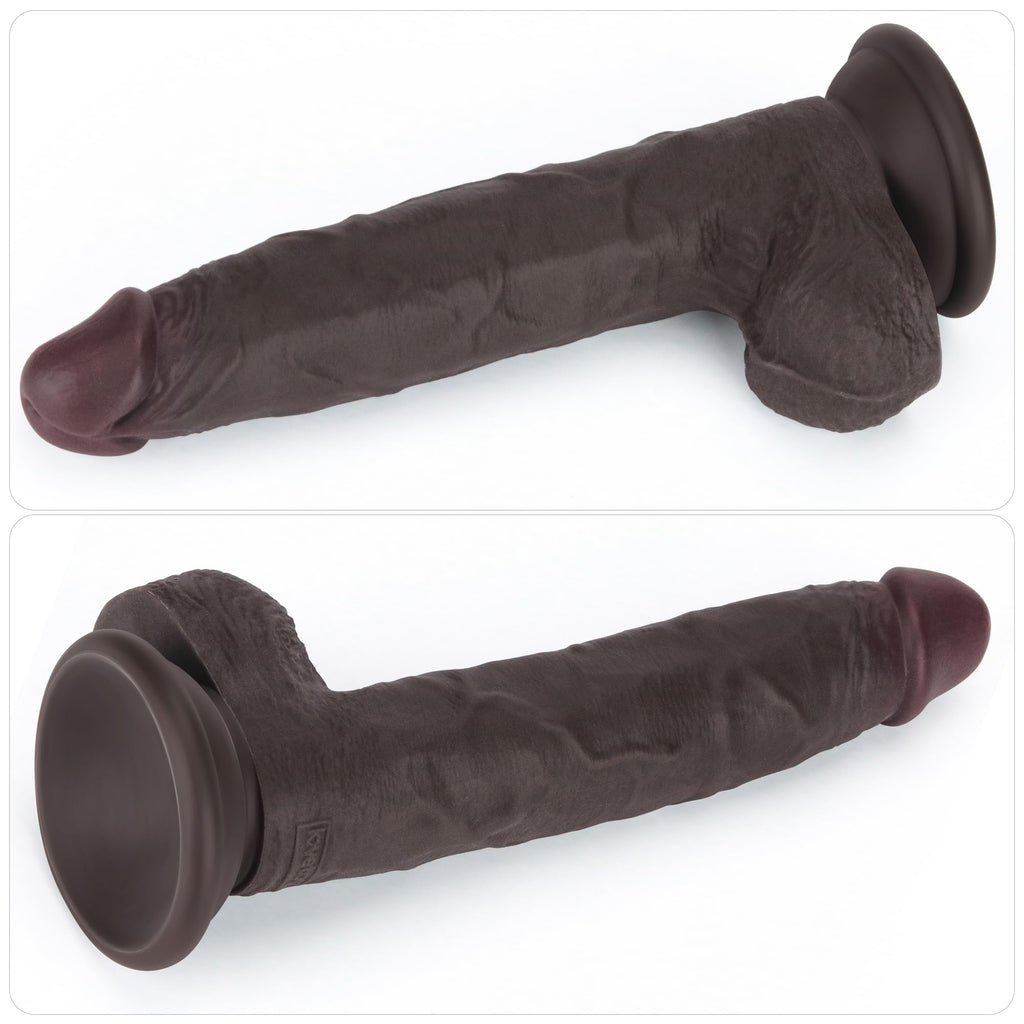 Black 7.5 Inch Dual Density Silicone Dildo Y9734