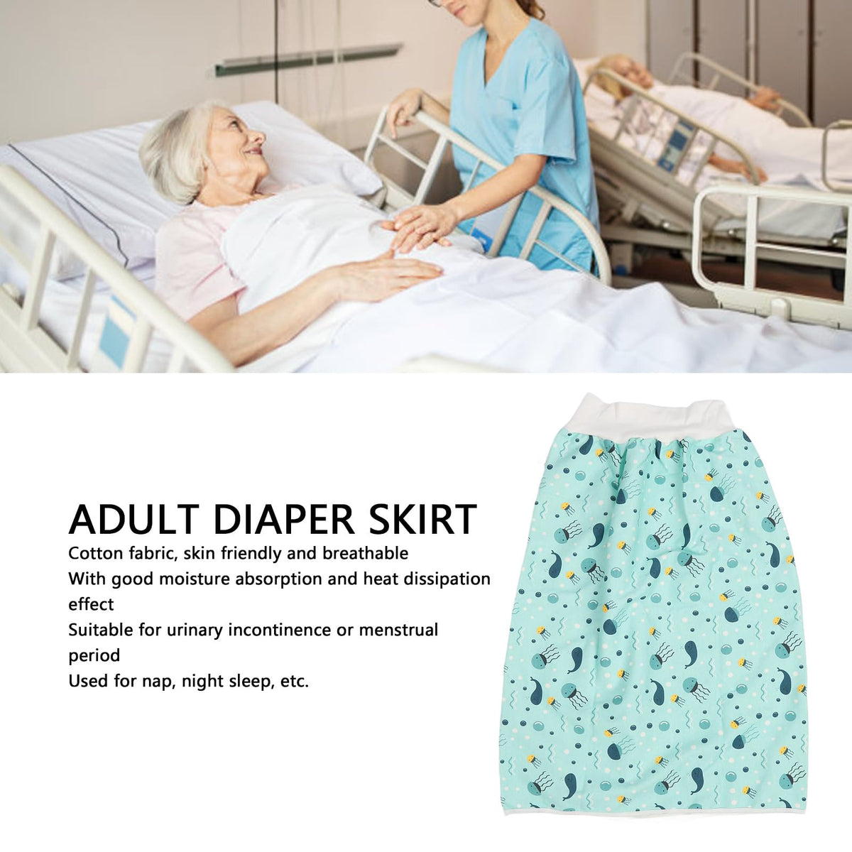 Wearable Incontinence Bed Pads Cotton Cloth Reusable XL C82903