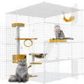 Large Cat Cage Detachable Metal Wire Playpen F89367