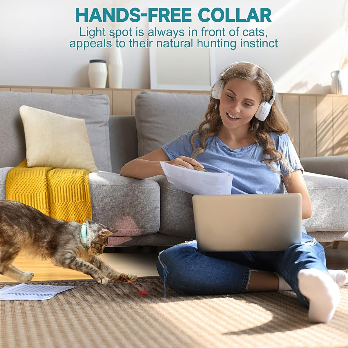Rechargeable Laser Cat Toy Collar O34167