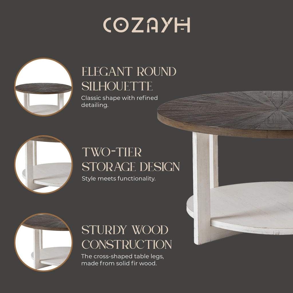 Round Farmhouse Coffee Table H91871