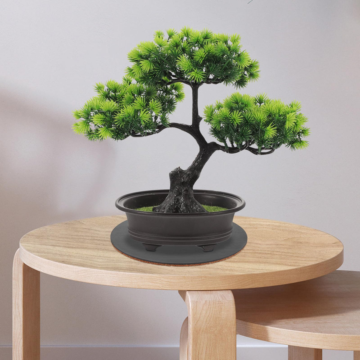 4pcs Round Cork Coasters with ABS Base D495