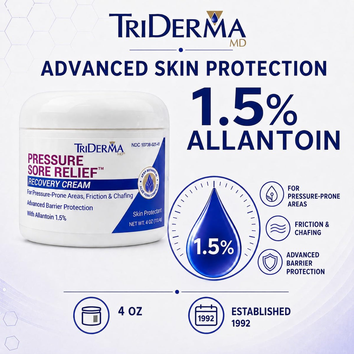 Healing Cream for Pressure Sores with Calendula and Aloe, 4 oz Jar T66201