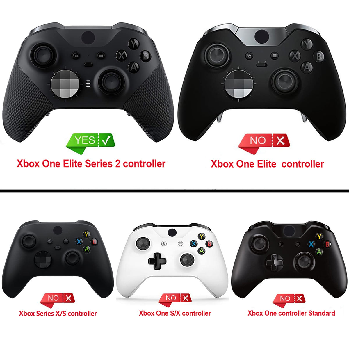 Anti Slip Silicone Case Cover for Xbox Elite Wireless Controller Series 2 with Thumb Grip Caps - Black Z11294