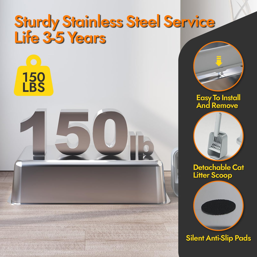 Stainless Steel Cat Litter Box with Lid L62552