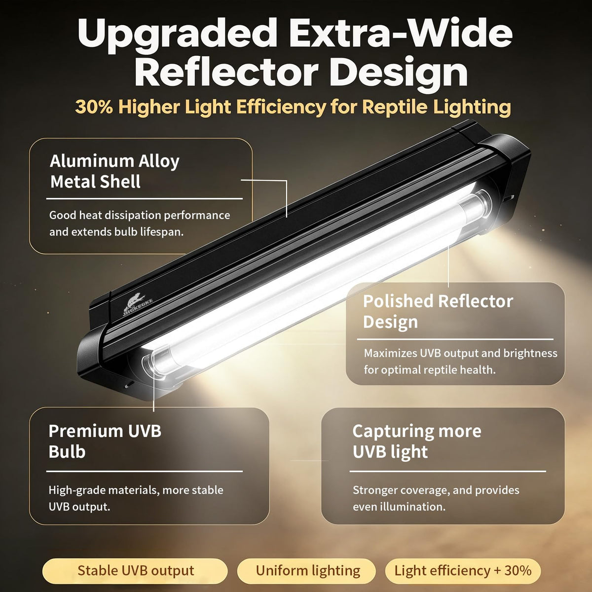 8W UVB Reptile Light Fixture Combo Kit with Timer V3381