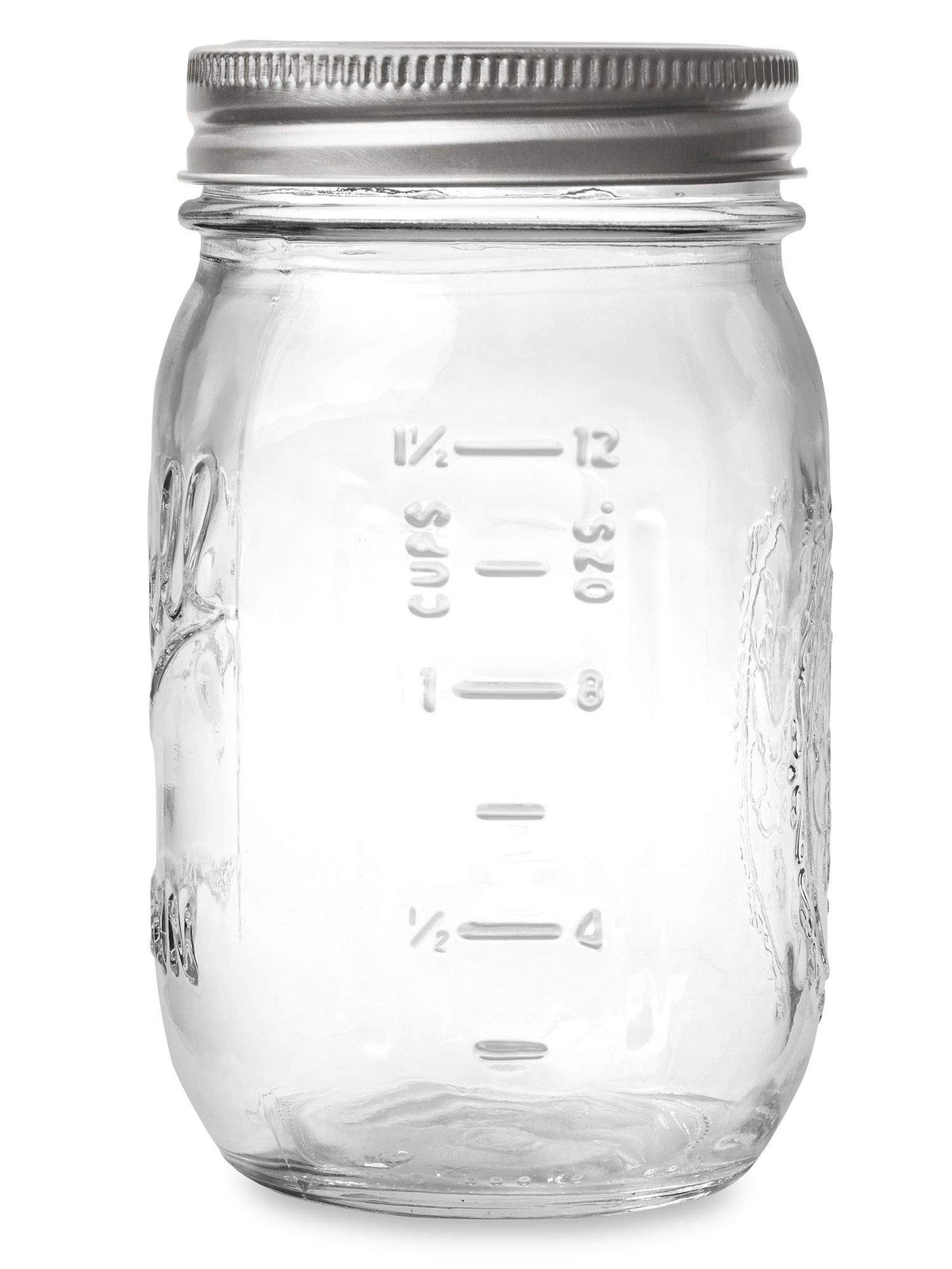 16 oz Regular Mouth Mason Jar with Lids and Bands (12 Units) M490