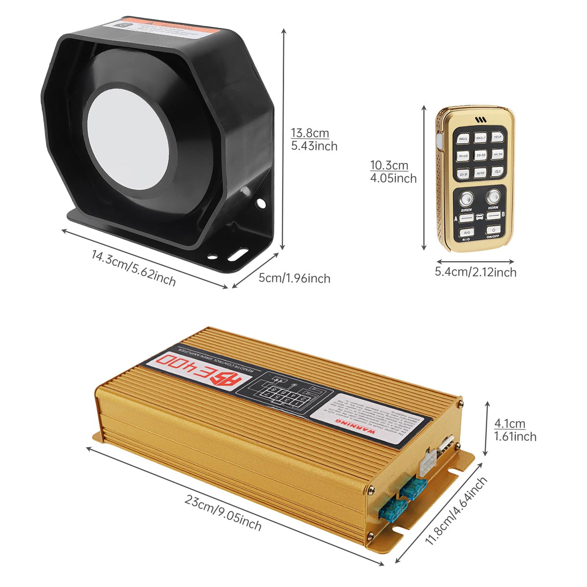 12V 400W 18 Tones Police Siren PA System with Horn Speaker & Remote Control M100