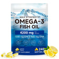 Omega 3 Fish Oil Supplement 240 Softgels Lemon Flavor X209024