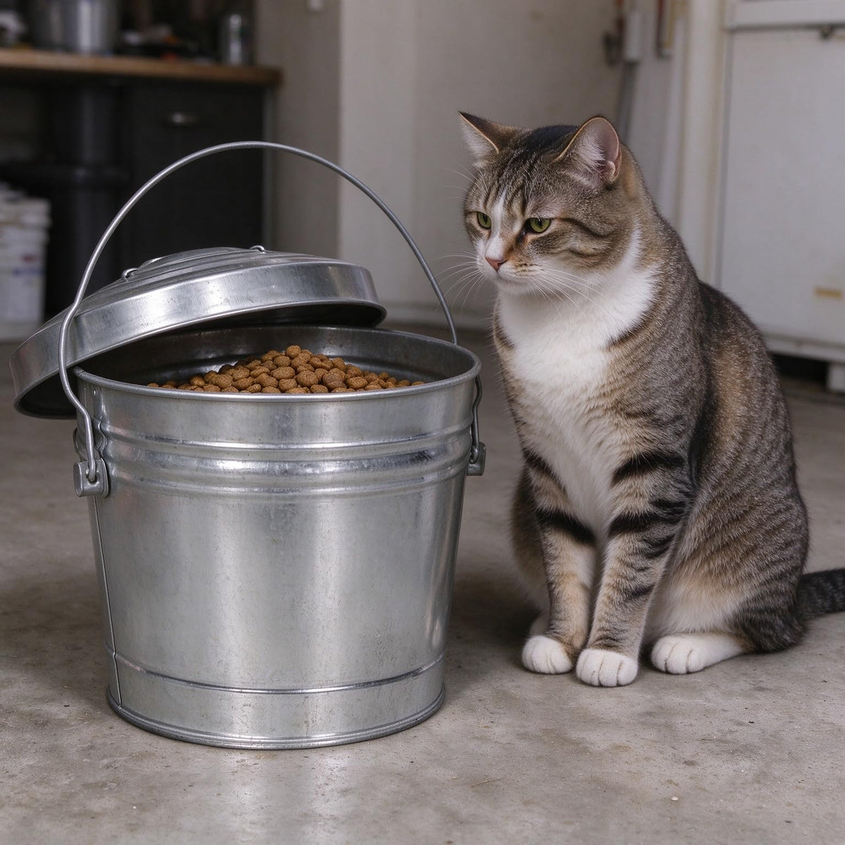 6 Gal Galvanized Steel Storage Can with Locking Lid M887017