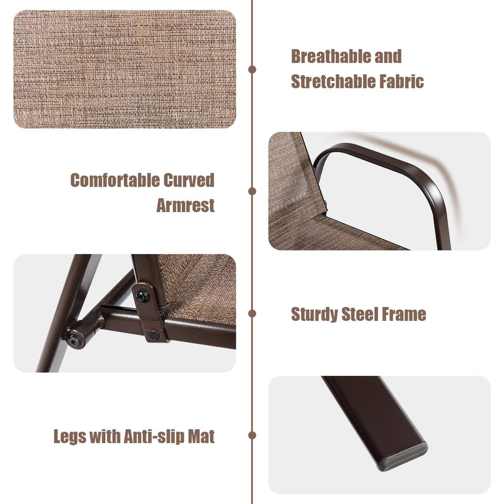 2 Piece Outdoor Patio Chairs with Breathable Fabric S649