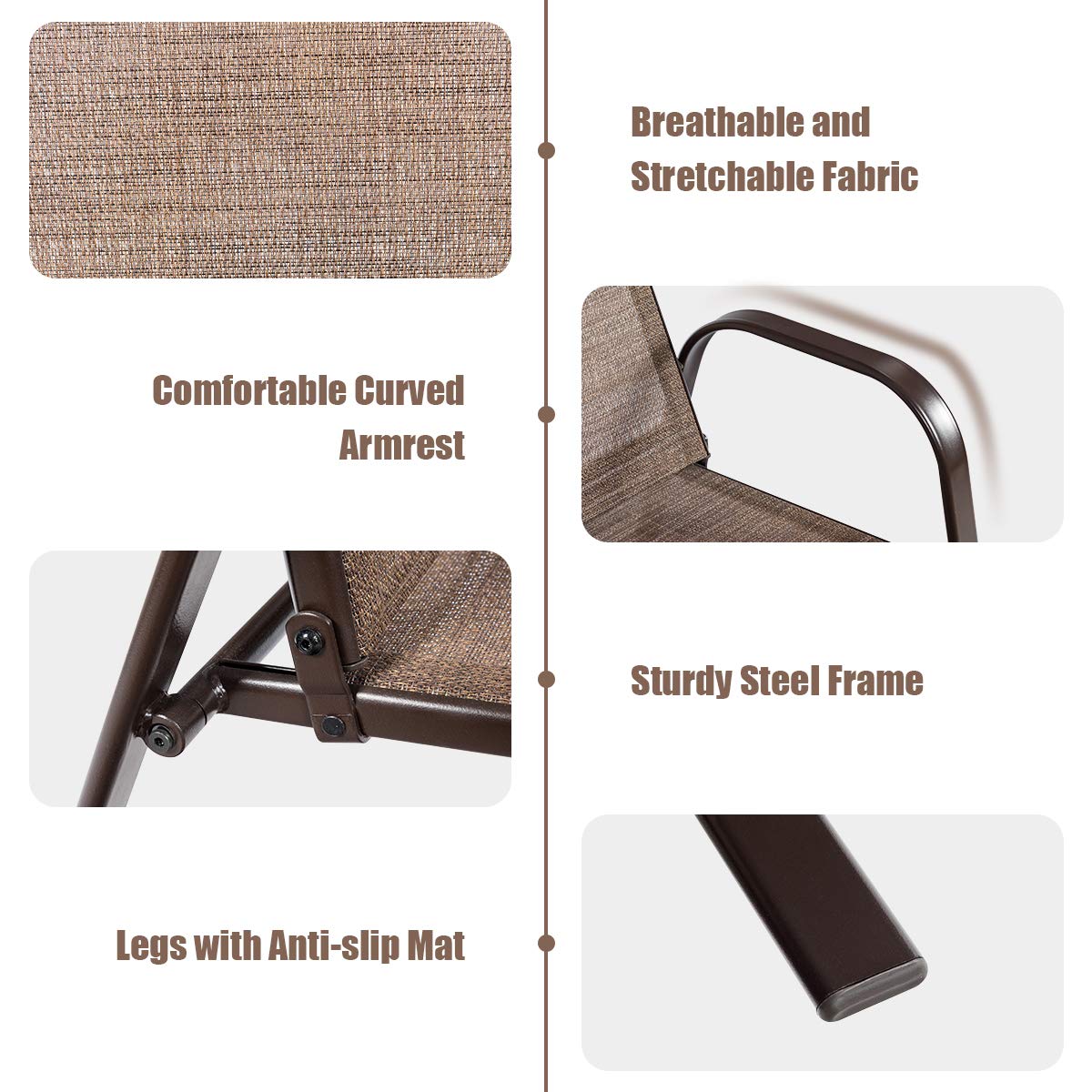 2 Piece Outdoor Patio Chairs with Breathable Fabric S649