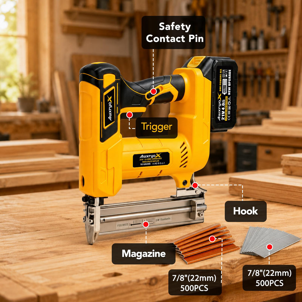 Cordless Brad Nailer 2-in-1 18 Gauge Electric Nail Gun Kit N522109