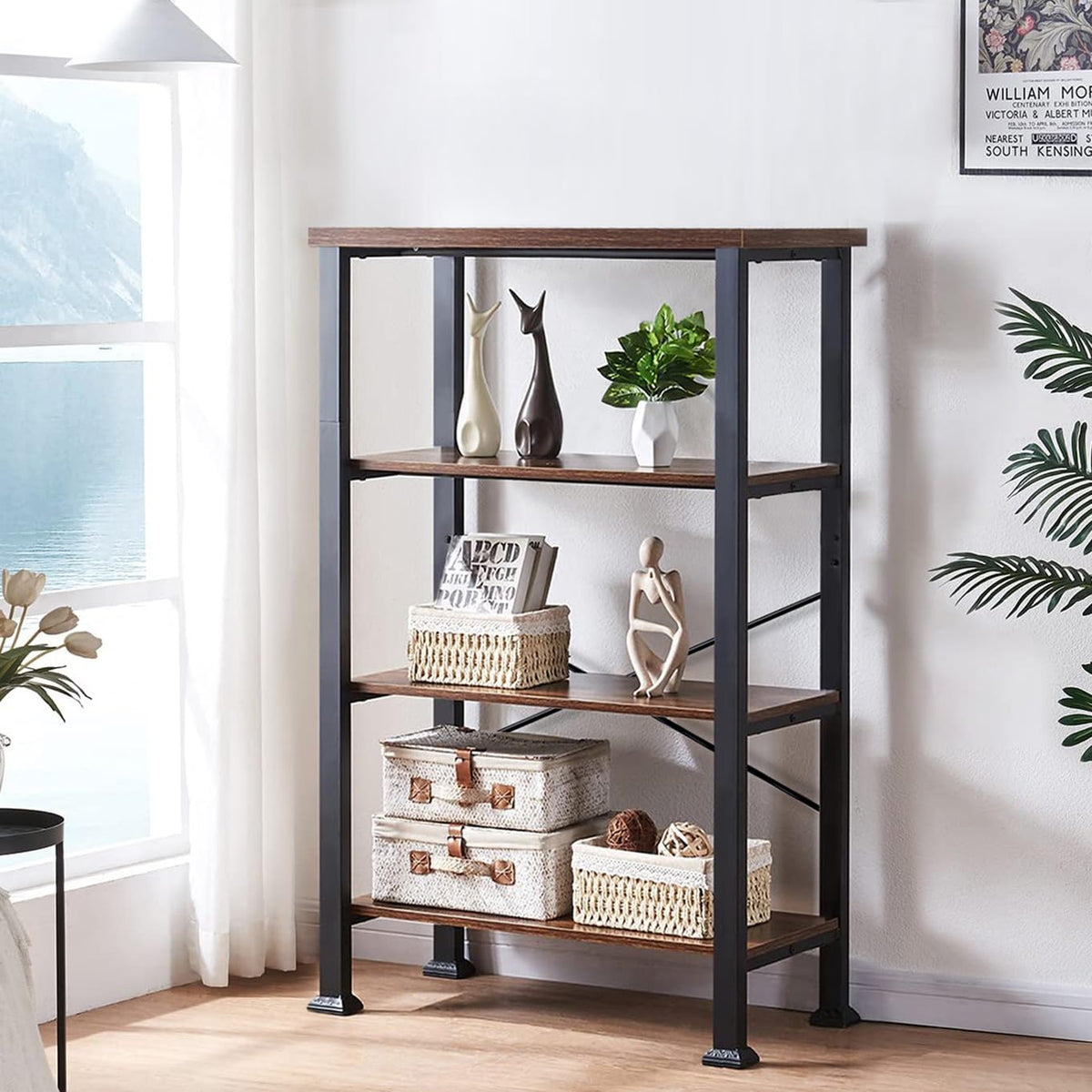 4 Tier Rustic Brown Bookshelf A470153