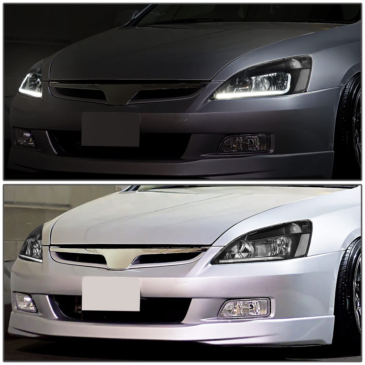 Black Headlight Assembly with LED Day Running Light Z18712